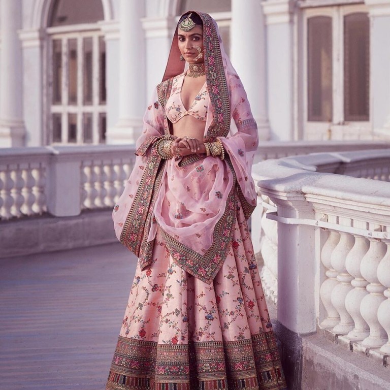 Designer Sabyasachi Inspired Virushka Fame Light Pink Color Art Silk Bridal  Lehenga Choli With Heavy Embroidery, Bollywood Style Lehenga - Etsy Finland