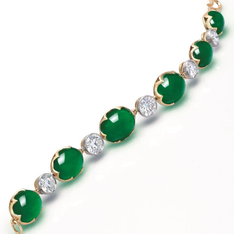 Record-breaking jadeite bracelet sold by Christie’s – a most sought after gemstone by Asian collectors. Photo: Christie’s