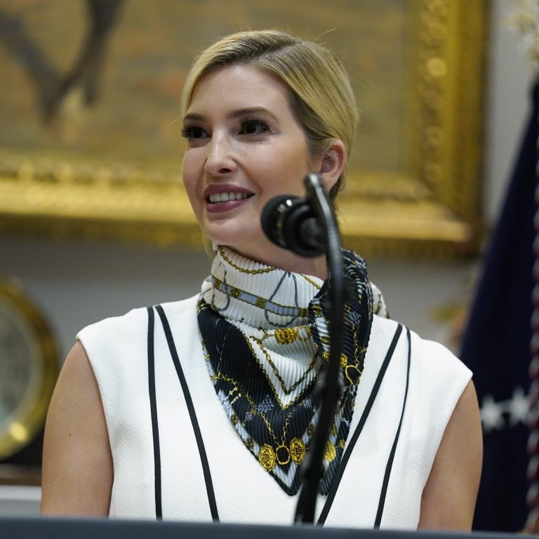 Ivanka Trump, the daughter of President Donald Trump, is rocking the scarf look. Photo: AP