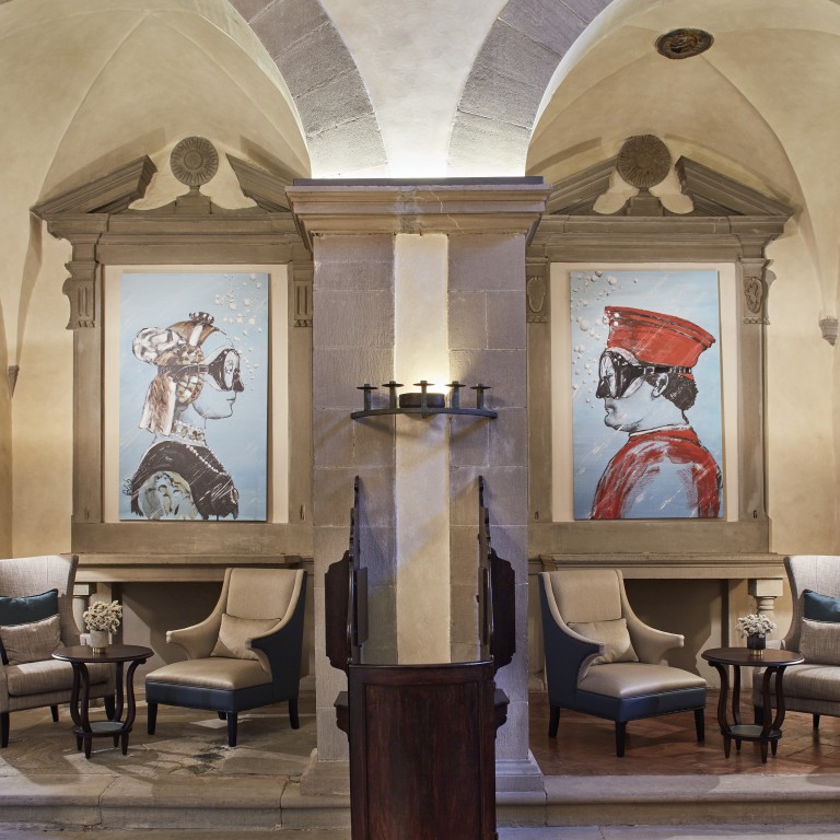 When old and new collide – open air art by Blub, inspired by Leonardo da Vinci, on the streets of Florence. Photo: Tyson Sadlo