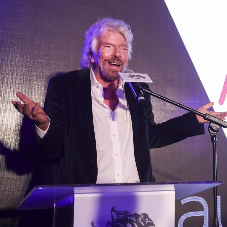 They don’t make billionaires like this anymore: Sir Richard Branson at the Virgin Australia launch party at The Peninsula, Hong Kong, in 2017. Photo: Nora Tam