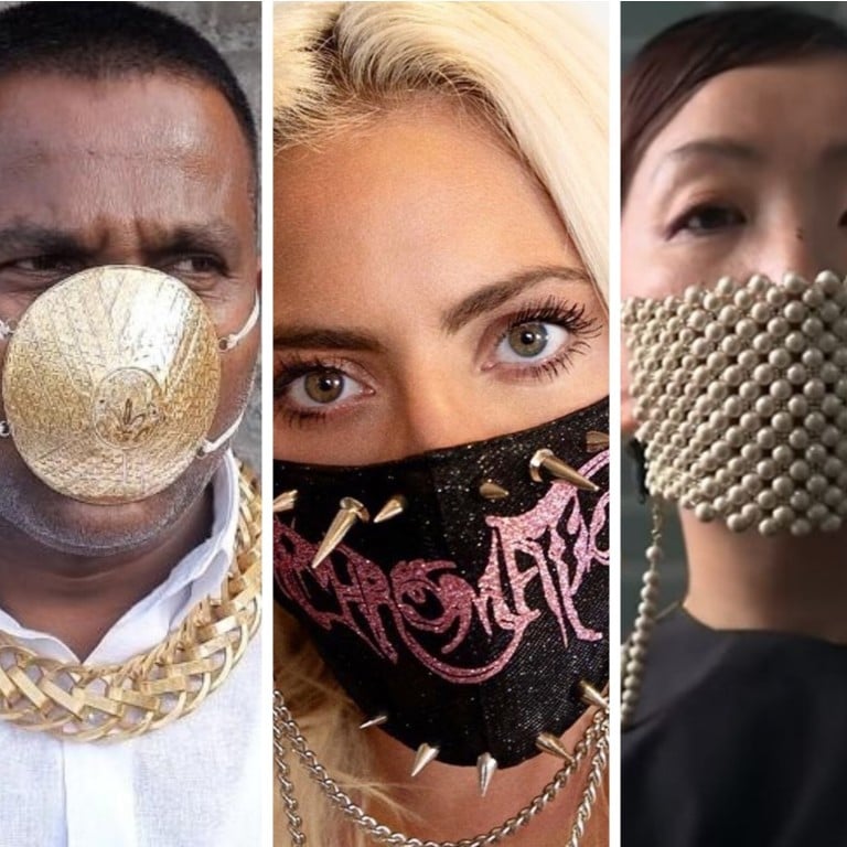 Designer masks are today’s must-have accessory. Photos: @imngo/Instagram, @ThePuneMirror/Twitter, @imngo/Instagram, Screen capture/SCMP