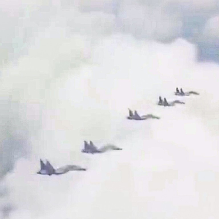 The Chinese air force has conducted a number of combat-readiness exercises in the South China Sea “recently”, according to official sources. Photo: Weibo