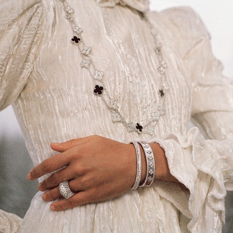 Van Cleef & Arpels' Perlée diamond collection – the exquisite beadwork of tiny diamonds is a brand trademark, showcasing artistic techniques developed almost a century ago. Photos: Van Cleef & Arpels