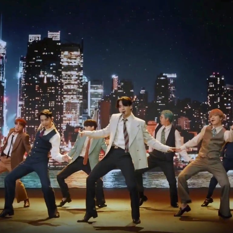 BTS performs Dynamite during the 2020 MTV Video Music Awards. Photo: MTV via AP