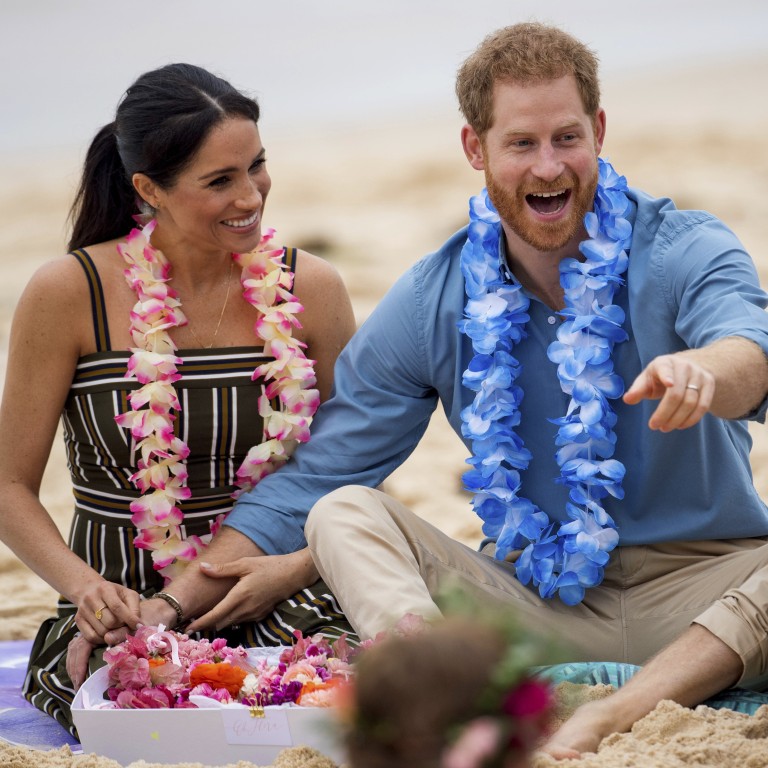Prince Harry and wife Meghan Markle pictured meeting OneWave, an Australian surfing community group raising awareness of mental health issues in October 2018. Photo: handout