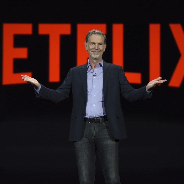 Netflix CEO Reed Hastings gives a keynote address at the 2016 Consumer Electronics Show in Las Vegas. Photo: AFP Photo