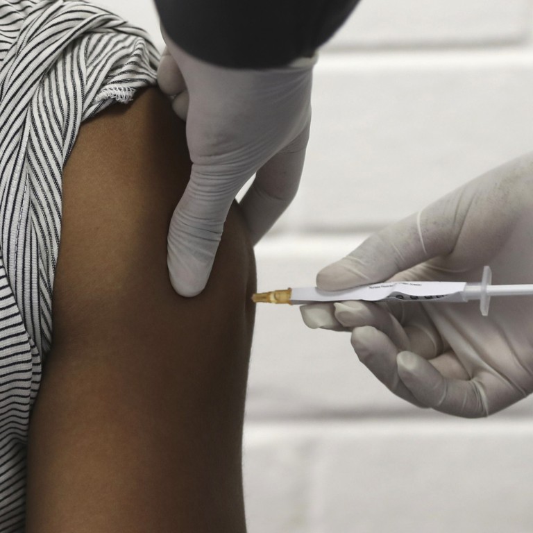 A volunteer receives an injection in Soweto, Johannesburg, in June as part of a Covid-19 vaccine trial held by the University of Oxford and pharmaceutical company AstraZeneca. Photo: AP