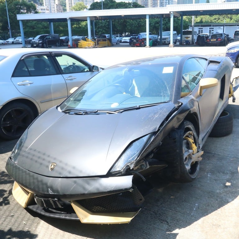 Pair arrested after HK$ million Lamborghini slams into side of Hong Kong  flyover | South China Morning Post