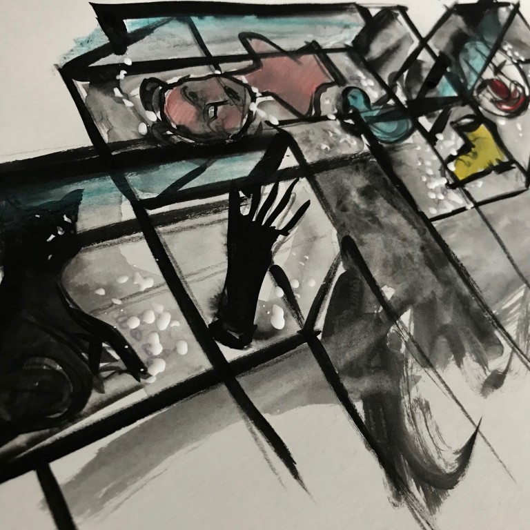 Joyce’s latest displays centre on tarot card-inspired works; seen here is a sketchbook based on The Sun card. Photo: Joyce