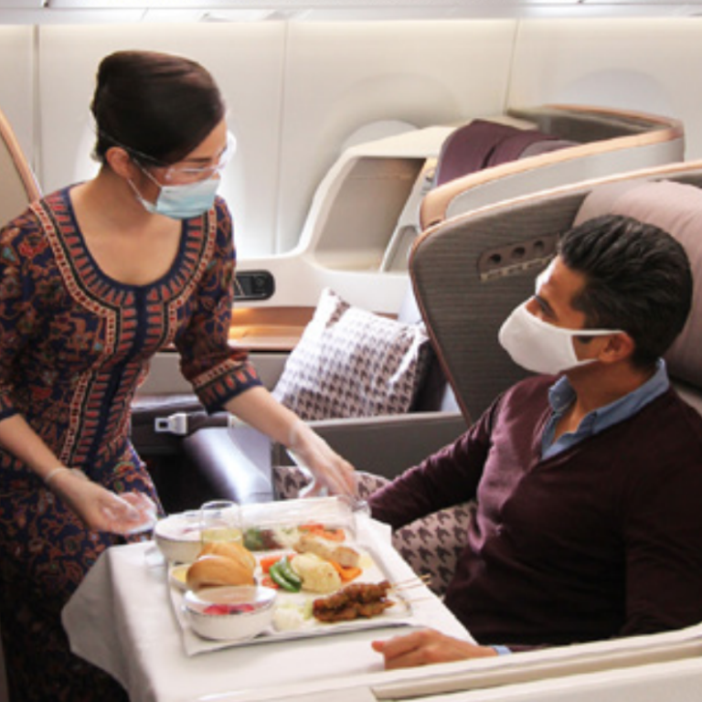 Singapore Airlines on-the-ground dining amid the pandemic. Photo: Singapore Airlines