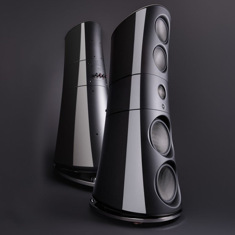 Magico’s sleek new M9 loudspeakers are enormous but the sound they produce renders them invisible at the same time. Photo: handout