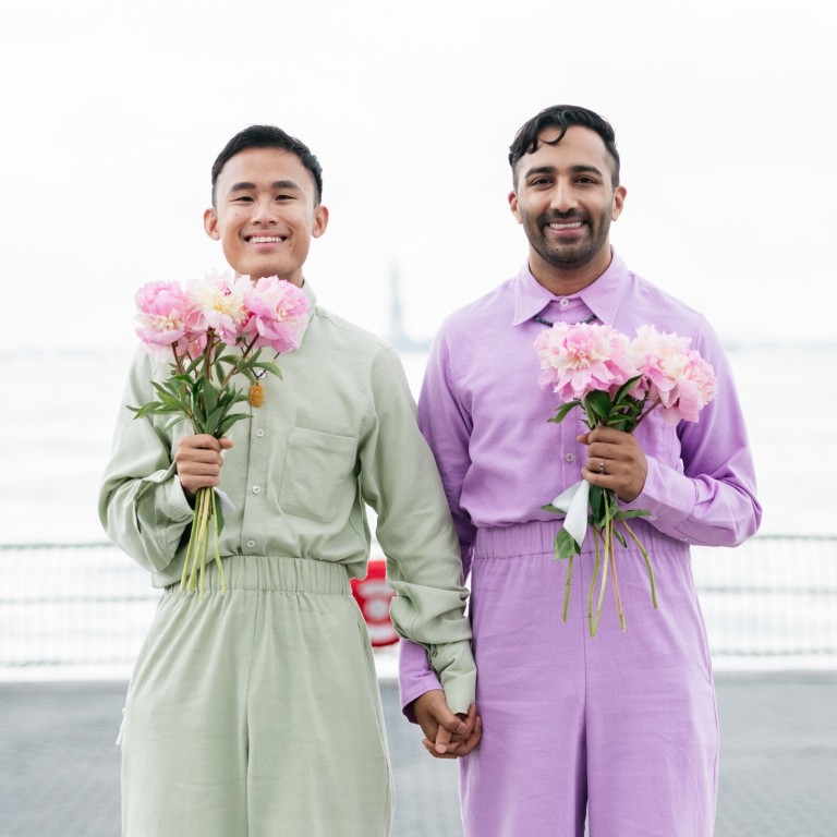 Arthur and Anish Bramhandtam decided to eschew traditional monochrome colours for their wedding, instead opting for their favourite colours. Photo: Arthur Bramhandtam