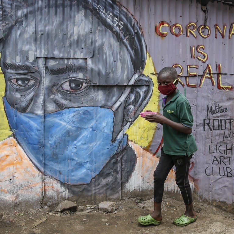 A mural in Nairobi, Kenya warns people about the risk of the coronavirus. Photo: AP
