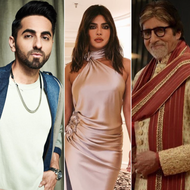 Songbirds Alia Bhatt, Ayushmann Khurrana, Priyanka Chopra, Amitabh Bachchan and Madhuri Dixit. Photos: @aliaabhatt; @ayushmannk; @priyankachopra; @amitabhbachchan; @madhuridixitnene/Instagram