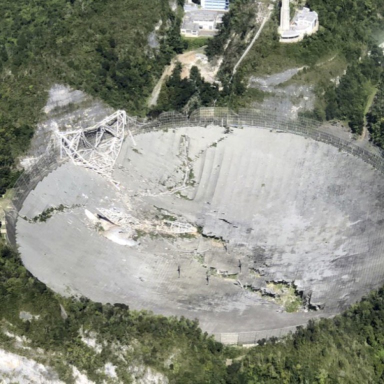 Massive Arecibo radio telescope featured in James Bond movie collapses |  South China Morning Post