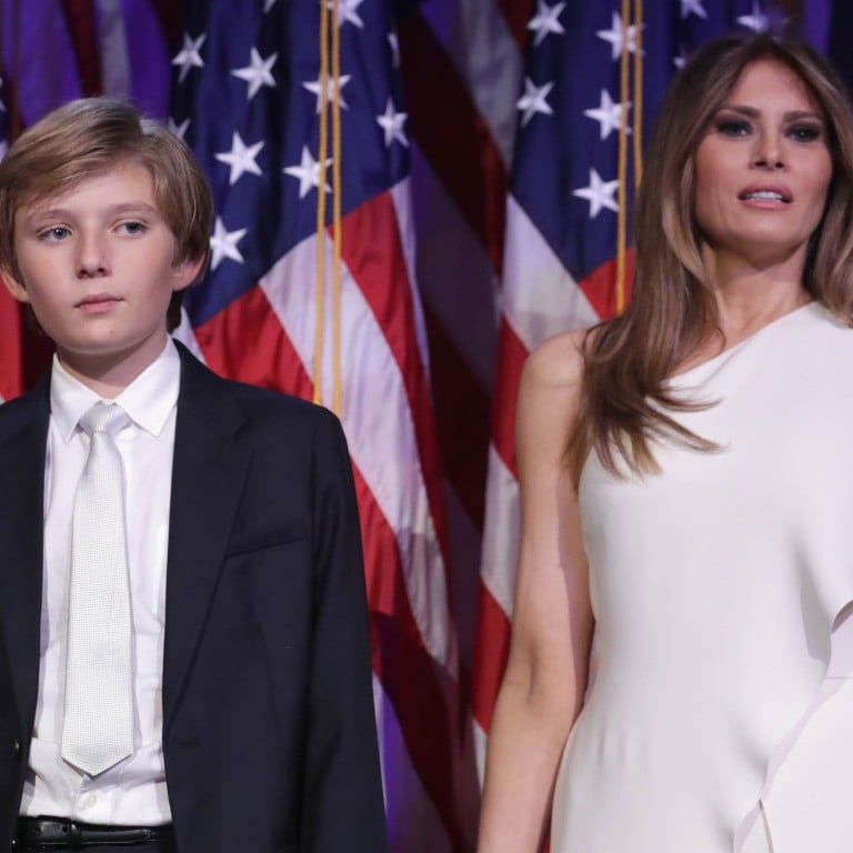 Barron Trump and his mother Melania, seen here on stage after Donald Trump delivered his acceptance speech on November 9, 2016. With his term almost done, what lies ahead for his wife and youngest son? Photo: Getty Images/AFP