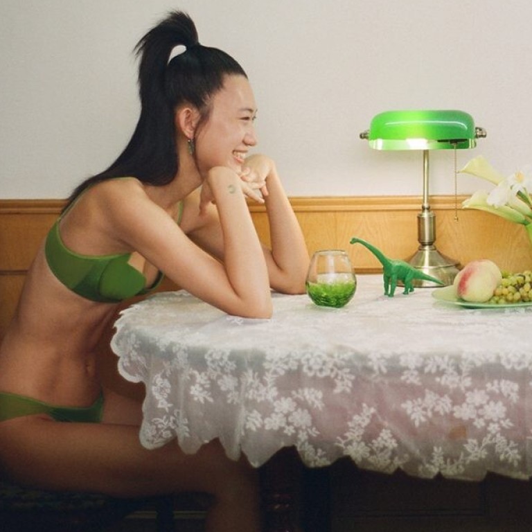 Women'secret botanic lace push-up bra in green
