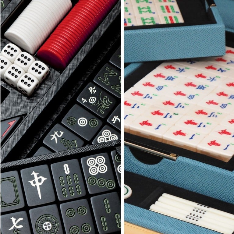 Prada, Geoffrey Parker and Brunello Cucinelli (L-R) have all added their own twist to these luxury mahjong sets. Photos: Handouts