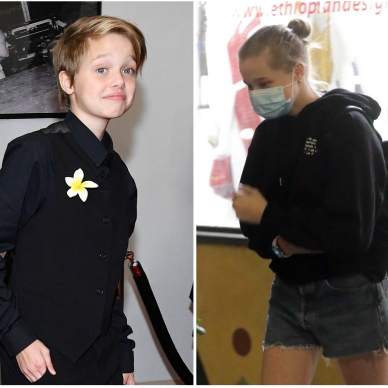 Shiloh Jolie-Pitt in 2017 vs 2021. Photos: Getty, VCG