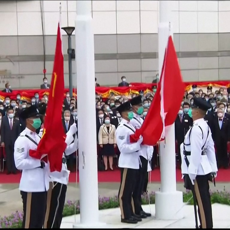 Hong Kong marks China's National Day with flag-raising