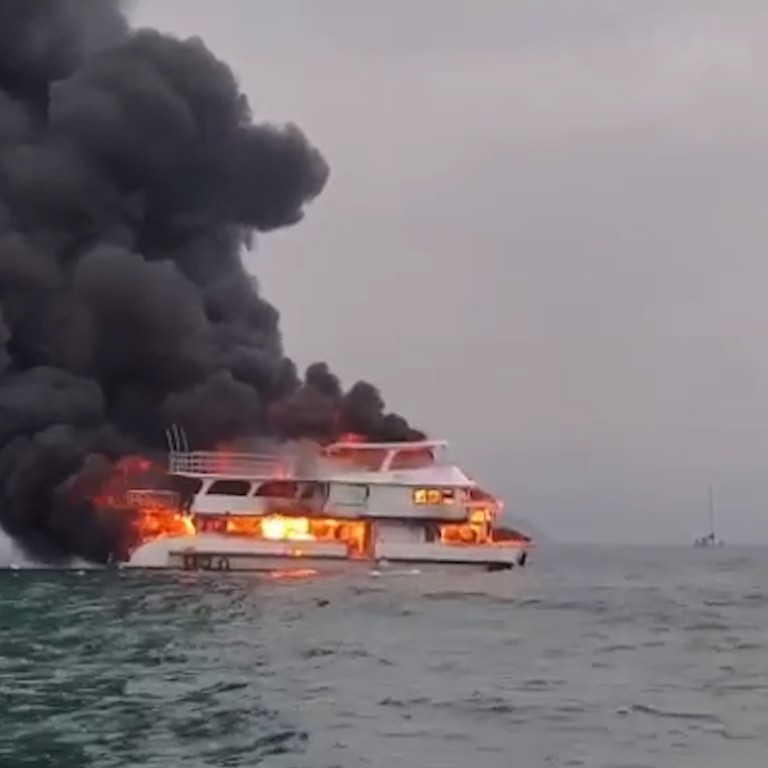Scuba diving boat ablaze off Hong Kong
