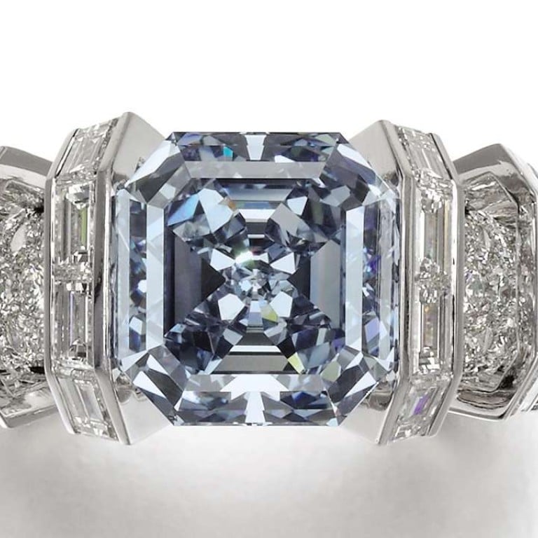 8.01 ct rare fancy vivid blue diamond mounted as a ring by Cartier to be auctioned this month at Sotheby’s auction of Magnificent Jewels and Noble Jewels in Geneva