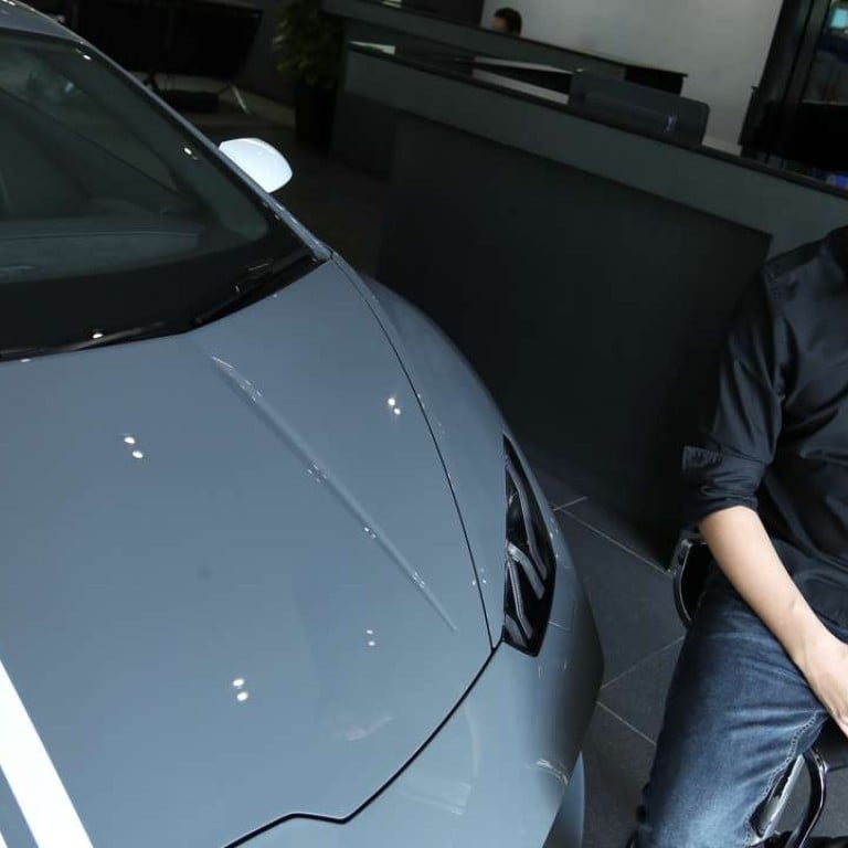 Albert Wong at the Lamborghini showroom in Wan Chai. Photo: Jonathan Wong