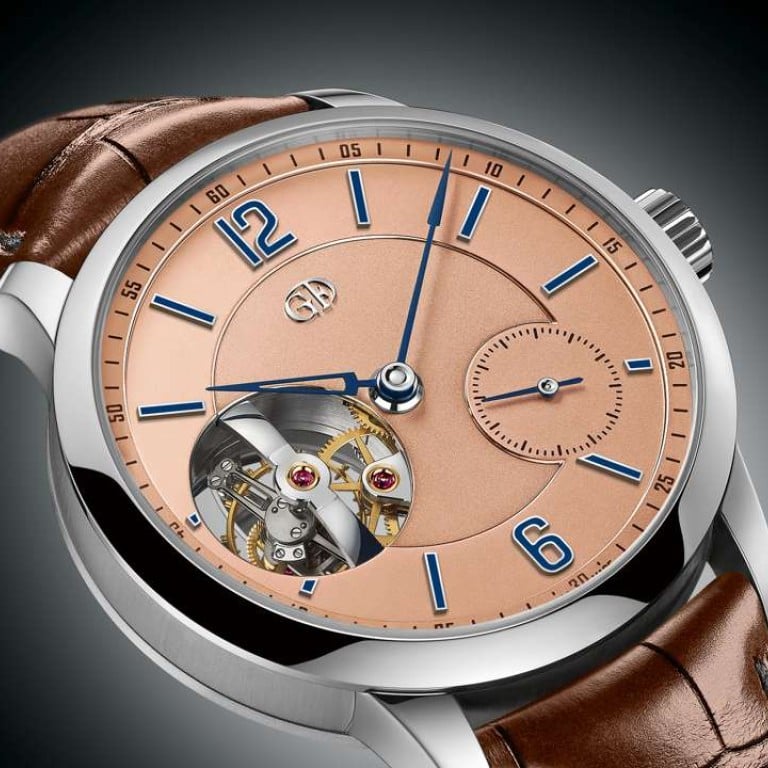 Greubel Forsey Tourbillon 24 Secondes is now available with an elegant salmon-coloured gold dial in a platinum case.