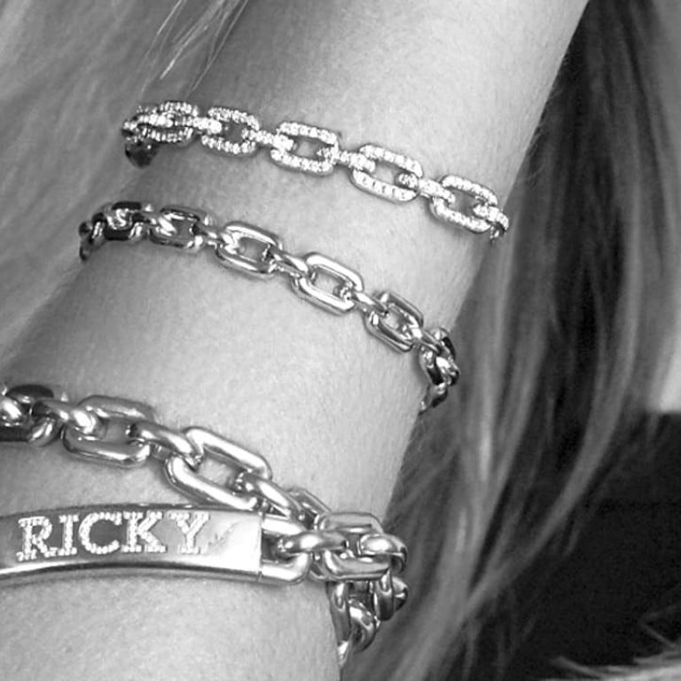 Ralph Lauren Chunky Chain ID bracelet in rose gold and rose gold bangles