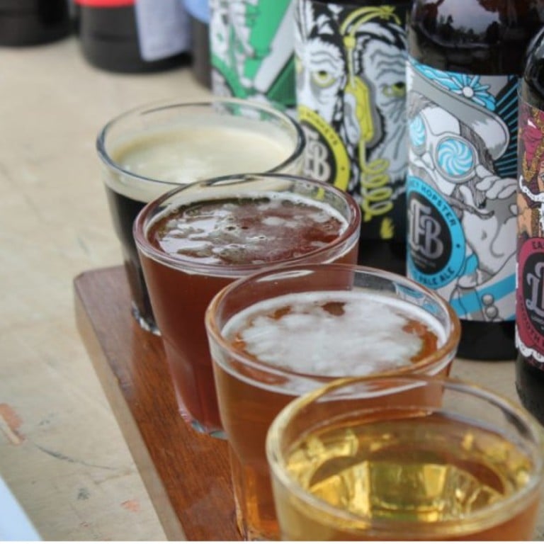 A flight from London Fields Brewery, distributed by Drinking Buddies Distribution and Beer Club in China