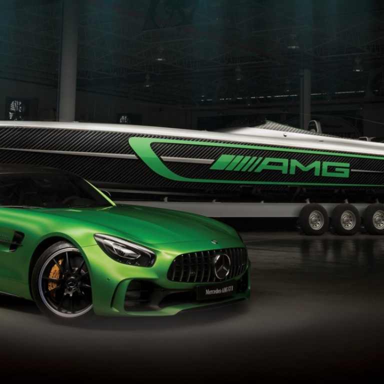 The Cigarette Racing Team 50’ Marauder AMG Boat – the nautical counterpart to the Mercedes-AMG GT R car – is designed for adrenaline junkies