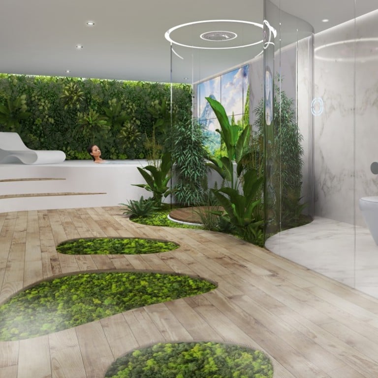 DesignLibero’s bathroom is a marriage of technological innovation and natural power.
