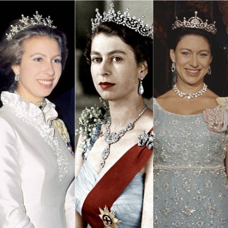 (from the left) Princess Alexandra, Pricness Anne, Queen Elizabeth, Pricness Margret and Princess Diana.