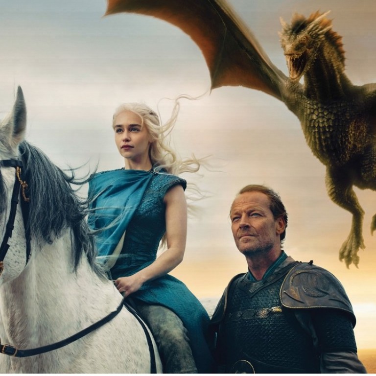 A still from Game of Thrones featuring characters Daenerys Targaryen and Jorah Mormont