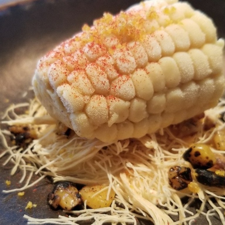 Yim’s dessert on VEA’s cross-hands set menu comprises sweet corn with sweet corn ice cream.