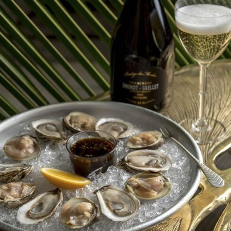 One of the more traditional Champagne pairings—oysters—at Air’s Champagne Parlor in New York.