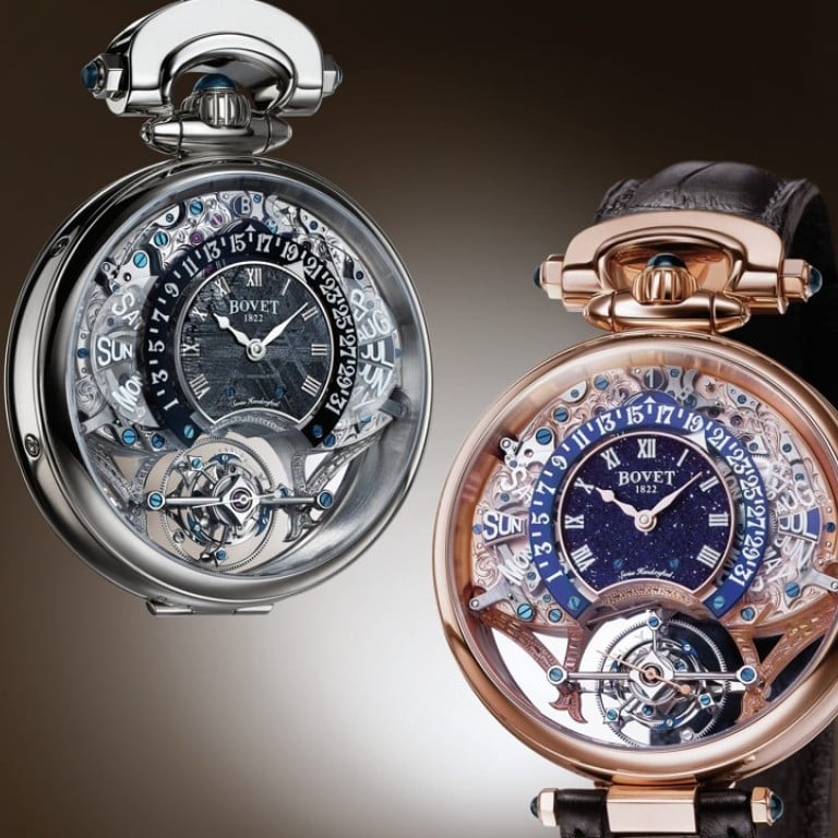 Bovet’s new watches contain bits of meteorites or aventurine.