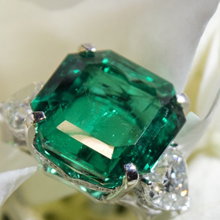 14.54 carat emerald cut emerald ring