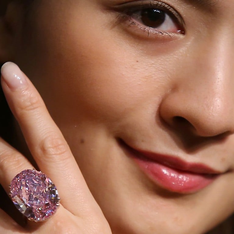The 59.6ct Pink Star diamond, which was sold in April for a record US$71.2 million at auction by Sotheby's Hong Kong. Photo: Chen Xiaomei