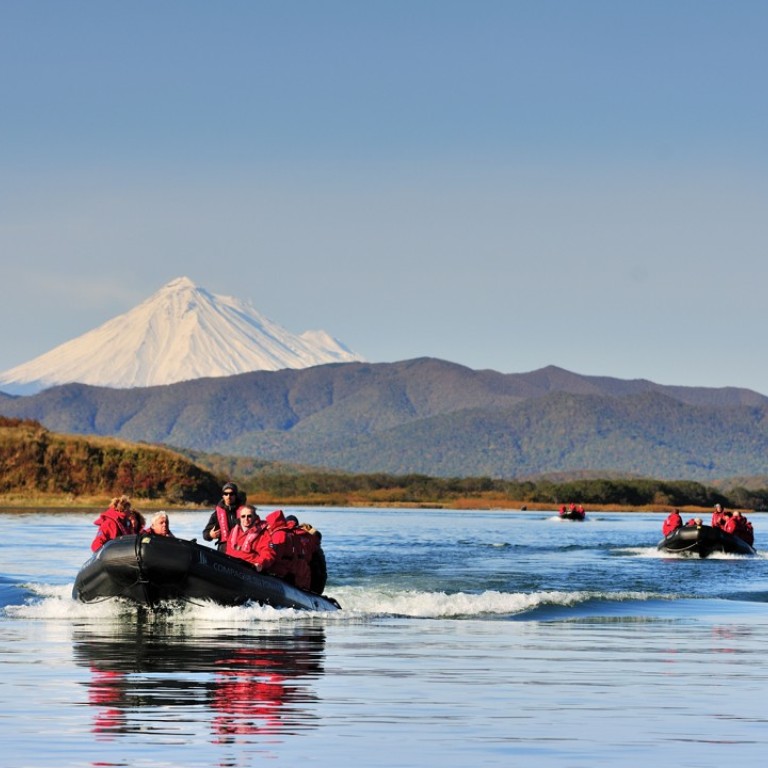 The Kronotsky volcano near the Zhupanova river.