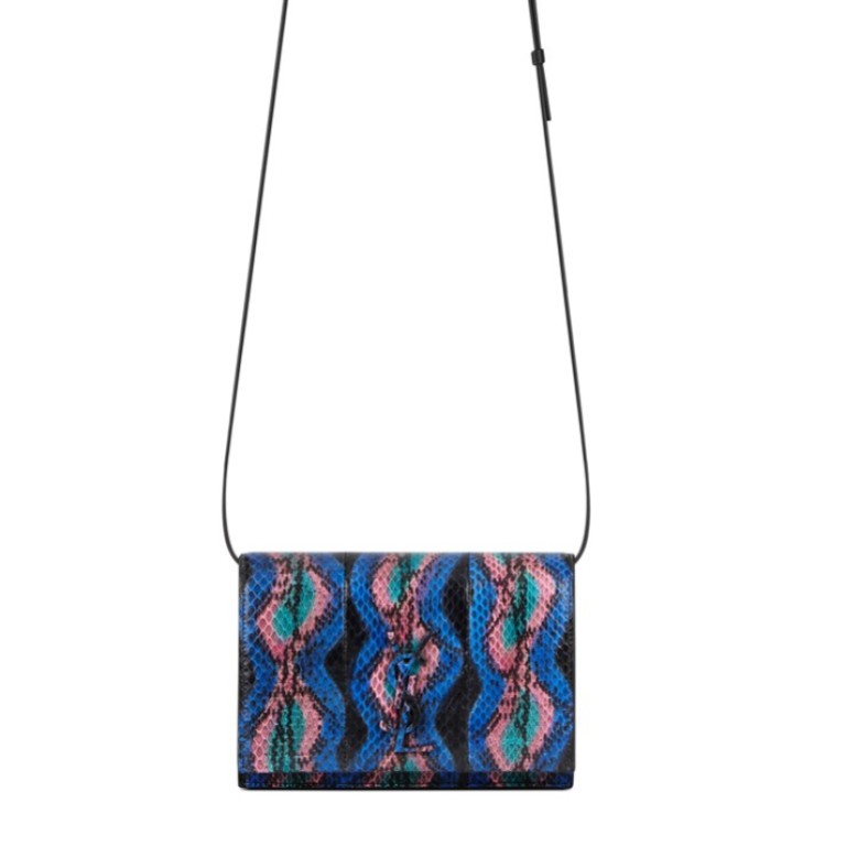 Saint Laurent. The brand’s monogram bag, in multicoloured and layered leather, features an adjustable shoulder strap and a signature YSL logo, HK$13,900