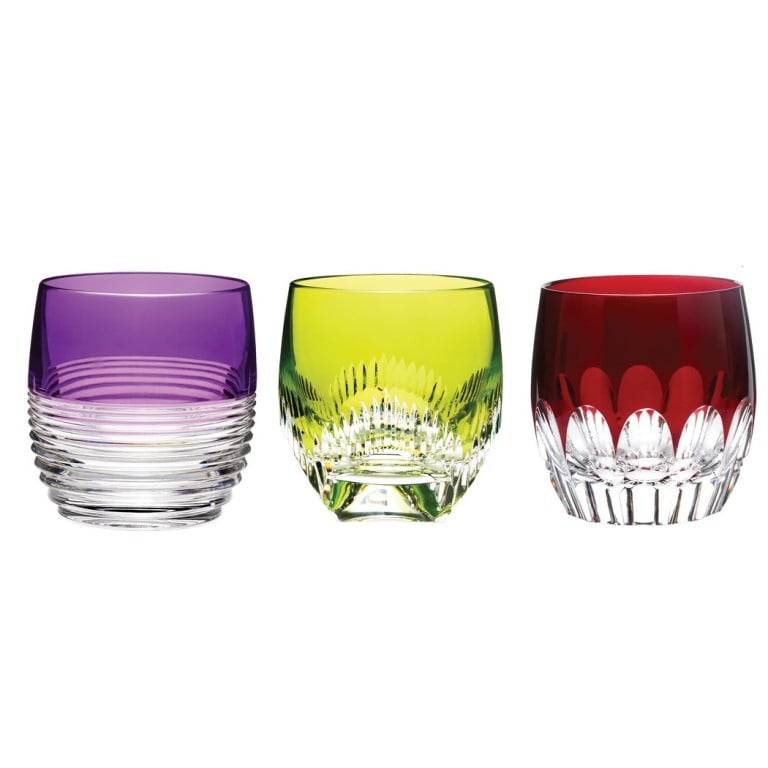 Opulent Champagne glasses, tumblers, wine holder and crystal decanter from Versace, Saint Louis, Waterford and more