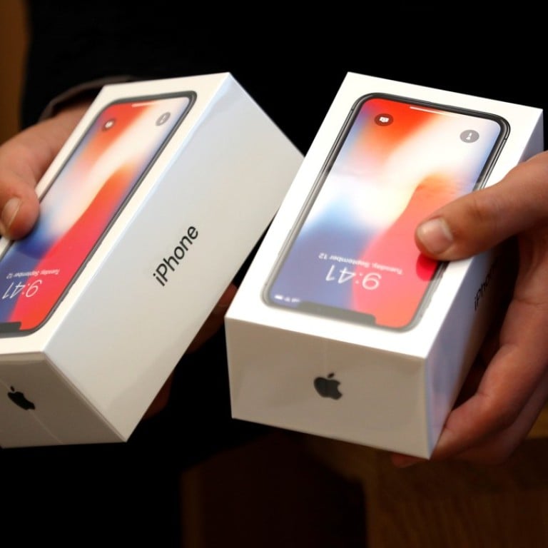 The Apple's new iPhone X at the Apple Store in London. Photo: REUTERS