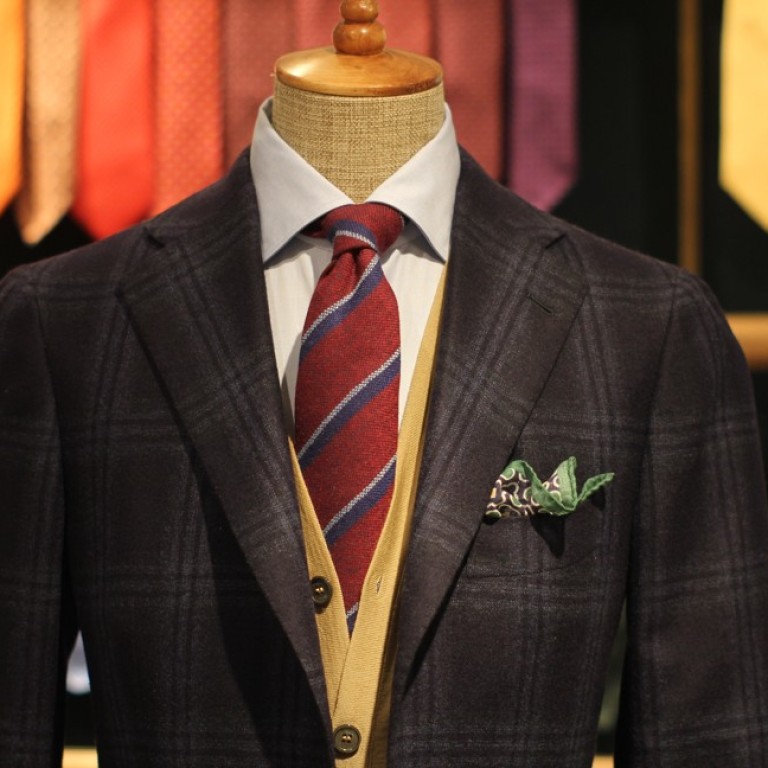 A sports jacket with a combination of colours and patterns. Photo: Attire House