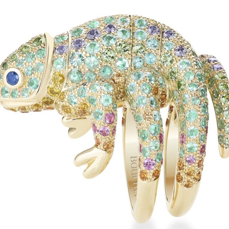 Masy the chameleon, a ring from Boucheron.