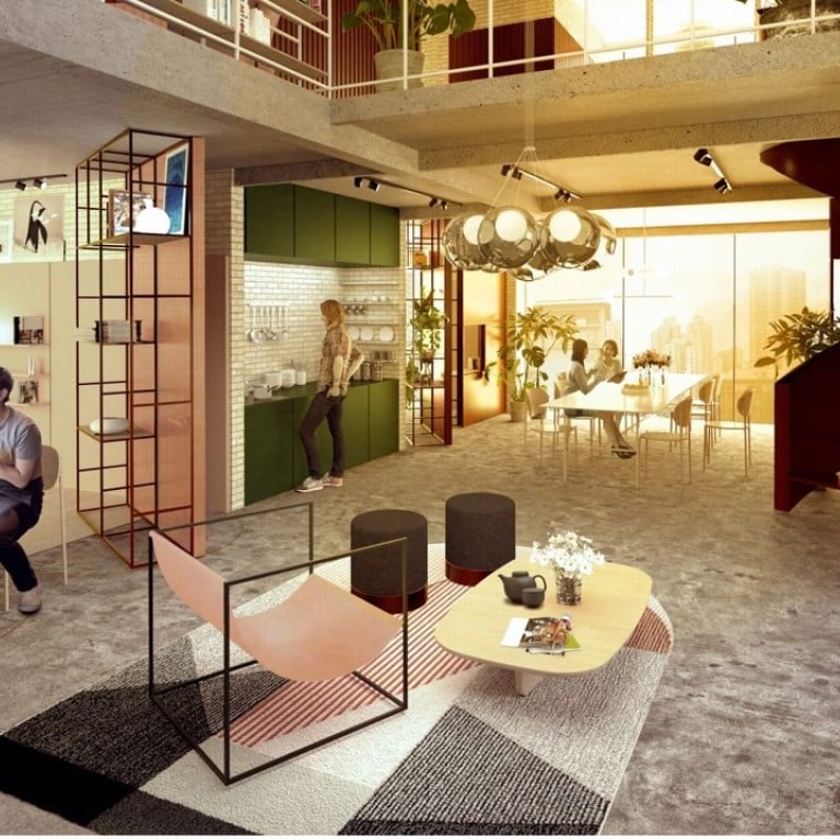 A rendering of the co-living apartment building by BMW Mini Living in Shanghai, China.