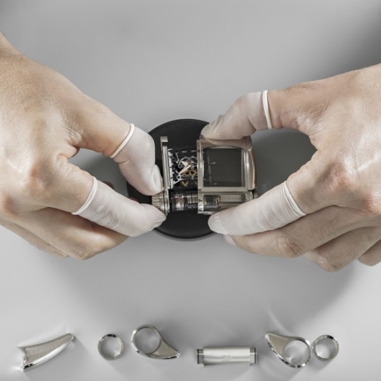 Beating inside of the Parmigiani x Bugatti prototype, there are some parts not quite like the others.