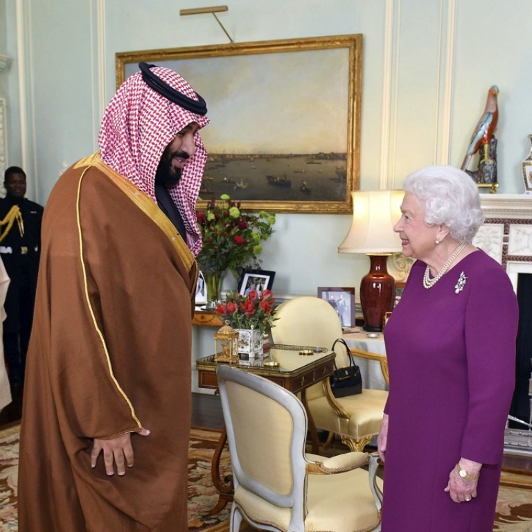 Saudi Crown Prince Mohammed Bin Salman Greeted By Queen And Protesters ...