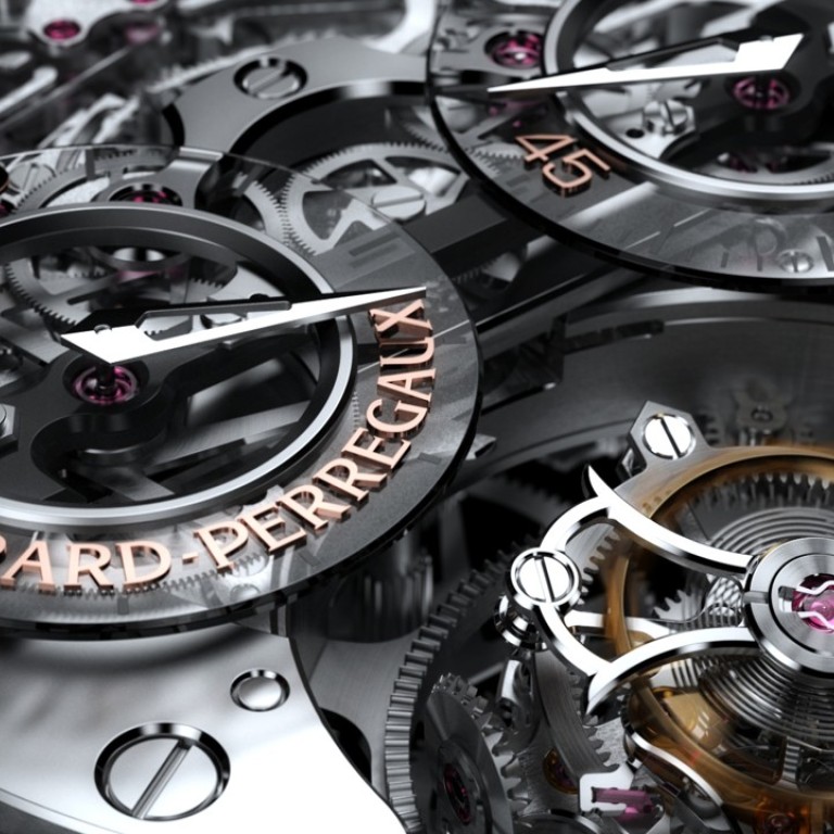 The Minute Repeater Tri-Axial Tourbillon by Girard-Perregaux, which is equipped with a gong to sound delightful chimes.